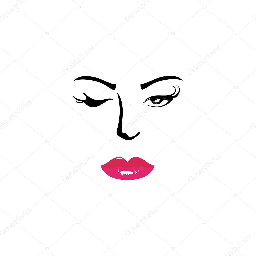 Beauty logo with white background, Beauty salon cosmetics spa hair Logotype concept icon.