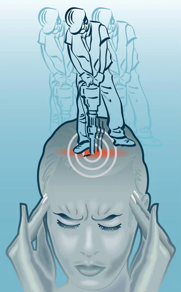 片頭痛のアイコン ベクトル図 — ストックベクタ