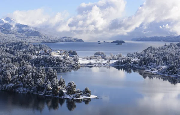 Vista Invernale Del Circuito Turistico San Carlos Bariloche Patagonia Argentina — Foto Stock