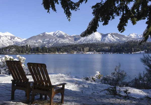 Vistas Invernales Del Circuito Turístico San Carlos Bariloche Patagonia Argentina —  Fotos de Stock