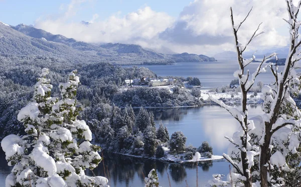 Vista Invernale Del Circuito Turistico San Carlos Bariloche Patagonia Argentina — Foto Stock