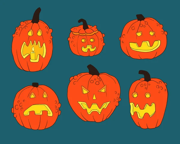 Abóbora Halloween Dos Desenhos Animados Modelo Abstrato Feliz Festa Dia —  Vetores de Stock