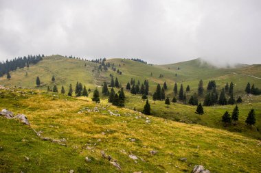 Dağlarda sıradağları olan güzel bir manzara.