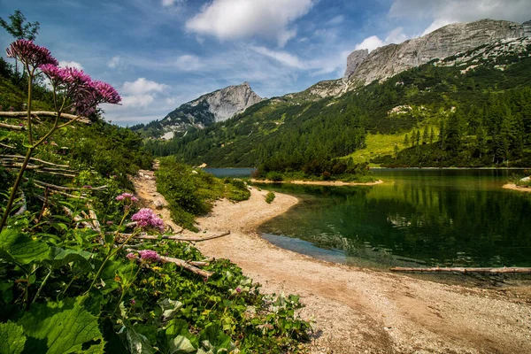 Красивий Краєвид Озером Горами — стокове фото