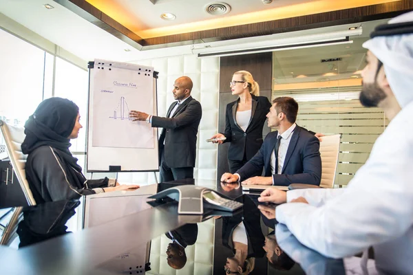 Reunión Empresarios Multiculturales Hablar Negocios Reunión Del Equipo Negocios Multirraciales —  Fotos de Stock