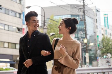 Tokyo'da güzel mutlu çift