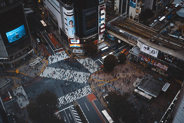 Tokyo Japan October 2017 People Traffic Shibuya Crossing Scramble Crossing — Stock Photo, Image