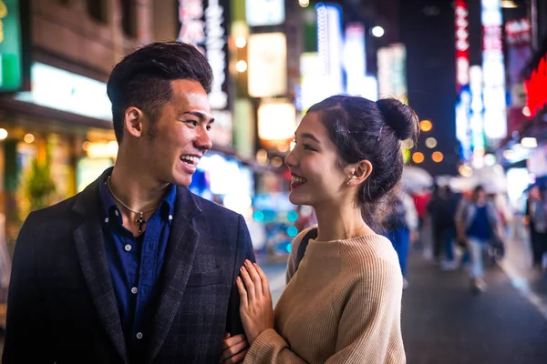 Frumos Cuplu Fericit Dating Tokyo — Fotografie, imagine de stoc