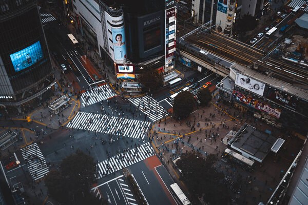 Tokyo Japan October 2017 People Traffic Shibuya Crossing Scramble Crossing Stock Image