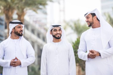 Toplantı ve iş - iş adamları portre Dubai söz Arap erkekler