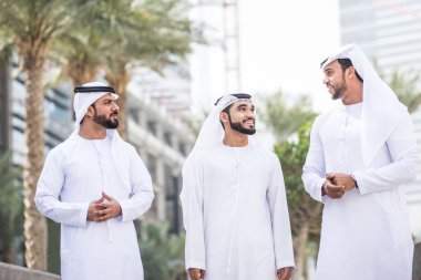 Toplantı ve iş - iş adamları portre Dubai söz Arap erkekler