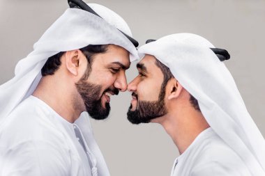 Toplantı ve iş - iş adamları portre Dubai söz Arap erkekler