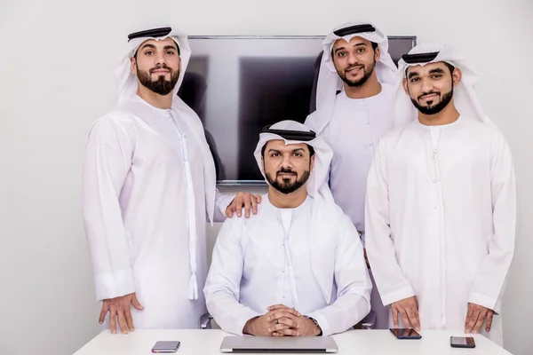 Arabian men meeting and talking about business - Businessmen portrait in Dubai