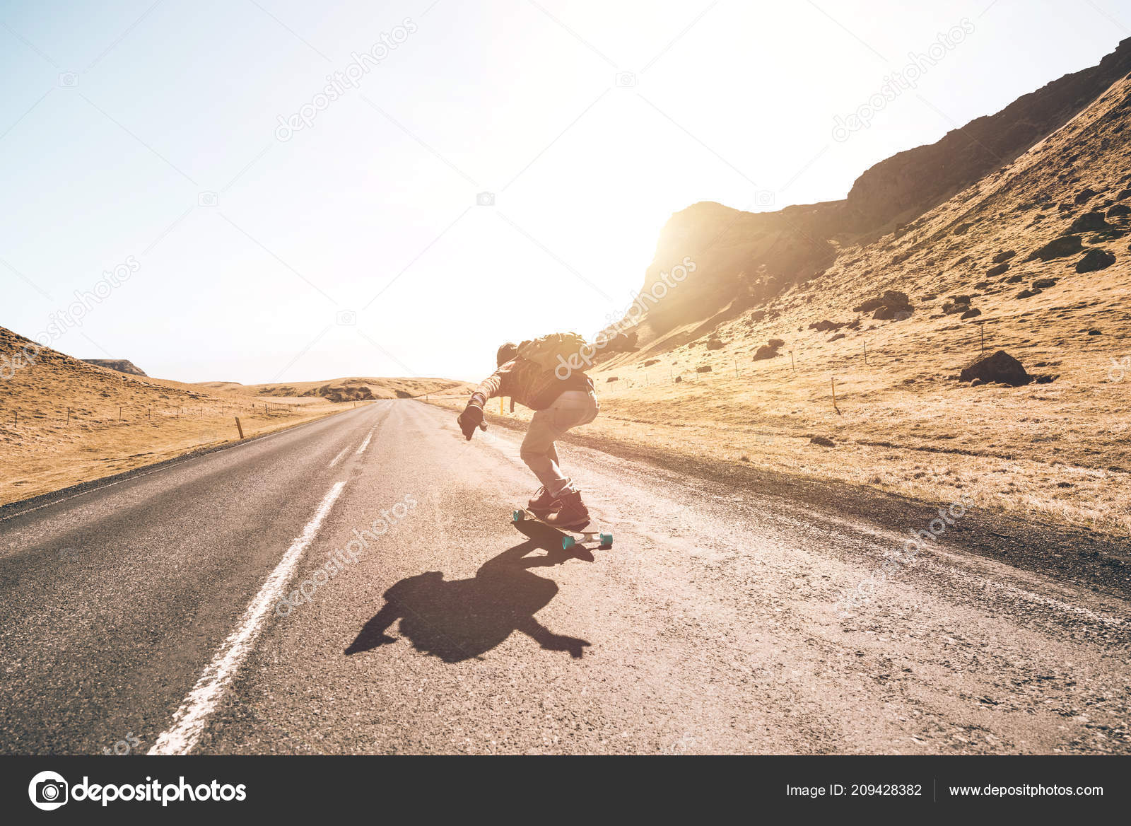 Skater Traveling Iceland His Longboard Stock Photo By C Oneinchpunch 942