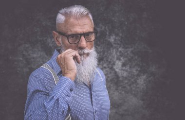 Şık sakal portreleri ile üst düzey hipster