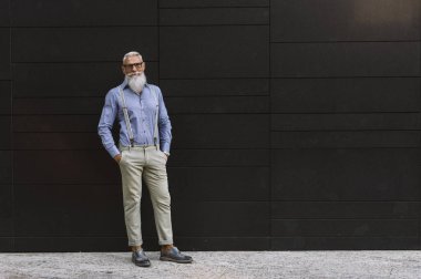 Şık sakal portreleri ile üst düzey hipster