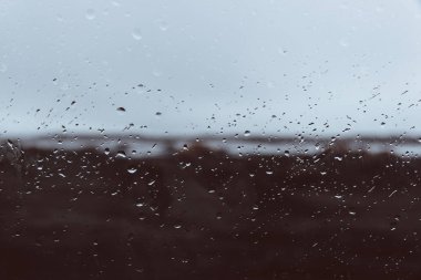 Yağmur damlaları, Vestrahorn stokksnes ile araba penceresi görünümü