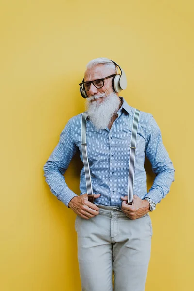 Senior hipster with stylish beard portraits