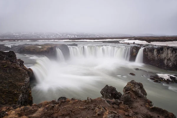 Reiselust Entdecker Entdecken Isländische Naturwunder Godafoss Wasserfall — Stockfoto