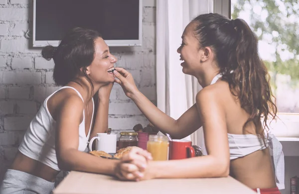 Momenti Vita Coppia Omosessuale Casa Foto Concettuale Sull Omosessualità — Foto Stock