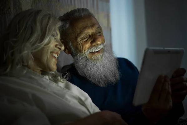 Casal Idosos Momentos Estilo Vida Casa — Fotografia de Stock