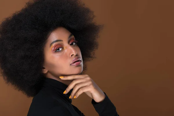 Mooie Afrikaanse Vrouw Studio Portretten Concept Levensstijl Schoonheid — Stockfoto