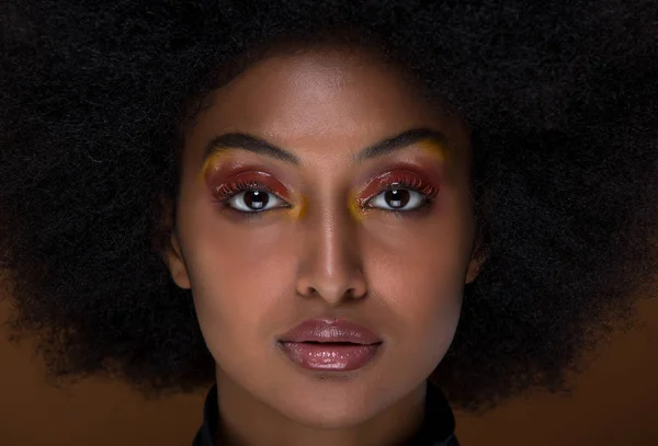 Mooie Afrikaanse Vrouw Studio Portretten Concept Levensstijl Schoonheid — Stockfoto
