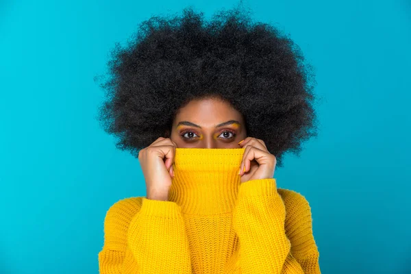 Hermosos Retratos Estudio Mujeres Africanas Concepto Sobre Estilo Vida Belleza — Foto de Stock