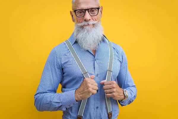 Bello Ritratto Dell Uomo Anziano Uomo Giovane Elegante Negli Anni — Foto Stock