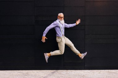 Yakışıklı üst düzey portre - genç ve şık erkekte altmışlı, yaşam tarzı, yaşlılar ve iş ile ilgili kavramlar