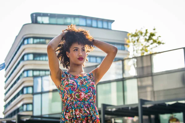 Portrait Beautiful Afroamerican Young Woman — Stock Photo, Image