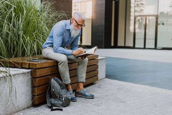 Yakışıklı üst düzey portre - genç ve şık erkekte altmışlı, yaşam tarzı, yaşlılar ve iş ile ilgili kavramlar