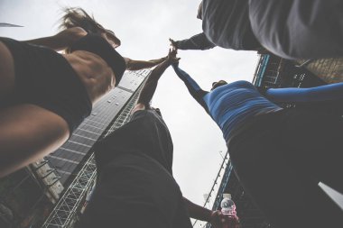 New york City, spor ve fitness hakkında kavramsal serisi sokakta çalışan kentsel koşucu grubu