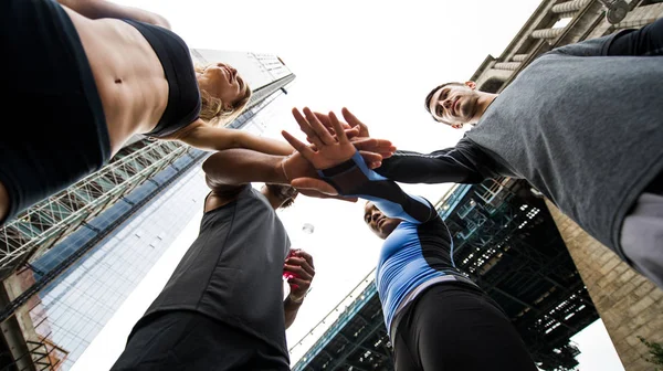 Groep Van Stedelijke Lopers Lopen Straat New York City Conceptuele — Stockfoto