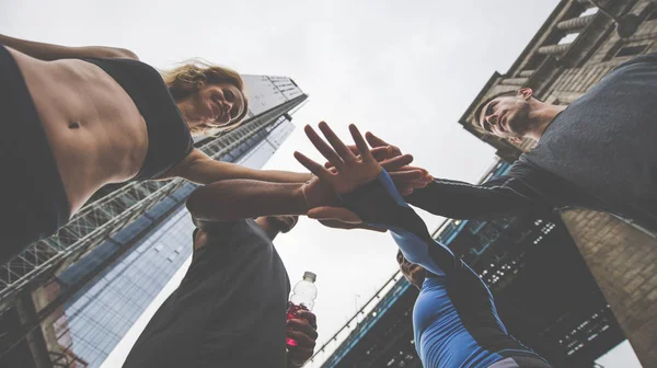 Groep Van Stedelijke Lopers Lopen Straat New York City Conceptuele — Stockfoto