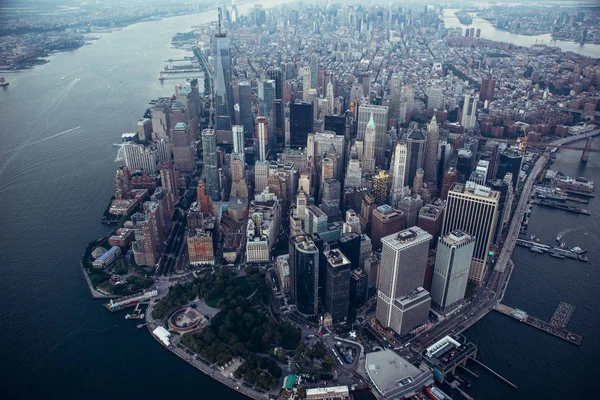 Vista Aérea Del Dron Ciudad Nueva York — Foto de Stock