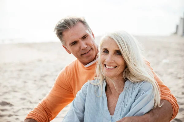 Heureux Couple Personnes Âgées Passant Temps Plage Concepts Sur Amour — Photo