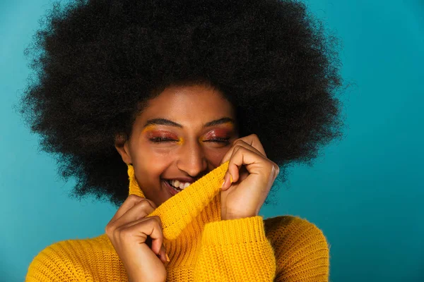 Portrét Docela Afro Americké Ženy Studiu Krásy Relace Krásná Dívka — Stock fotografie