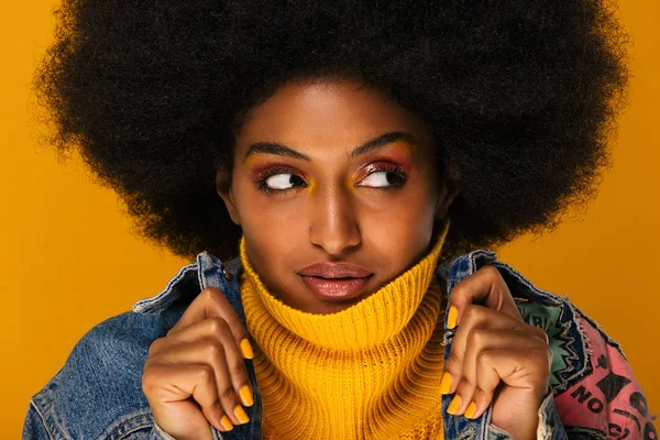Portrét Docela Afro Americké Ženy Studiu Krásy Relace Krásná Dívka — Stock fotografie