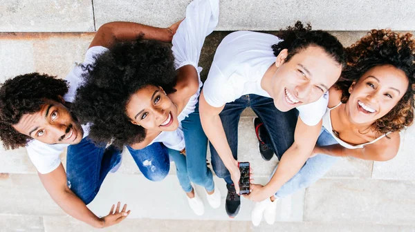 Groep Vrienden Uitgaven Tijd Togeher New York City — Stockfoto