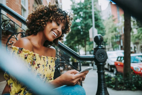 Schönes Mädchen Das New York City Spazieren Geht Konzept Über — Stockfoto