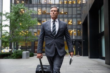 Üst düzey şirket yöneticisi ile zarif uygun açık havada - New York işadamı