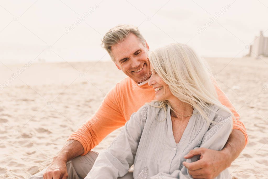 Beautiful happy senior couple dating outdoors - Youthful married couple having fun and enjoying life together
