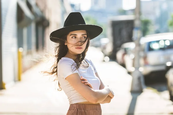 Mulher bonita em Nova York — Fotografia de Stock