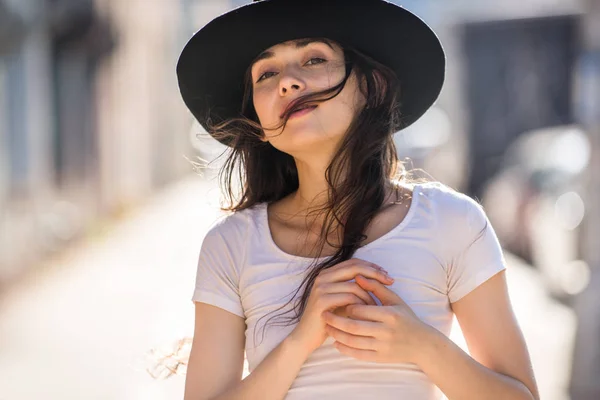 Mulher bonita em Nova York — Fotografia de Stock