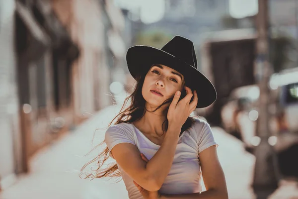 Mulher bonita em Nova York — Fotografia de Stock