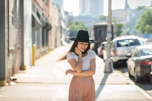 Mulher bonita em Nova York — Fotografia de Stock