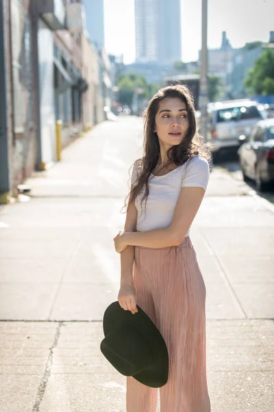 Mulher bonita em Nova York — Fotografia de Stock