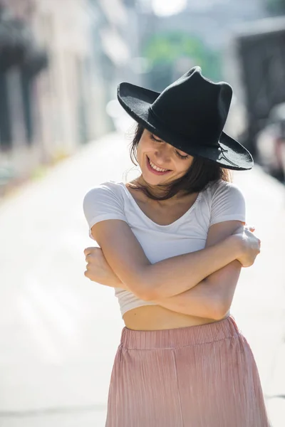 Mulher bonita em Nova York — Fotografia de Stock