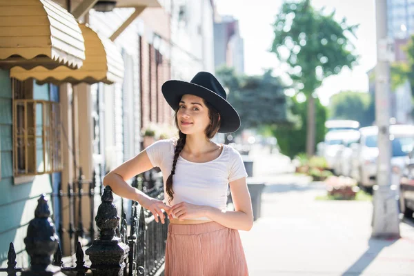 Mulher bonita em Nova York — Fotografia de Stock